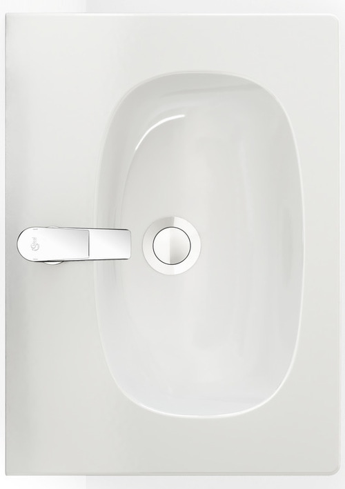 Immagine di Ideal Standard TESI lavabo top L.60 cm monoforo, con troppopieno, colore bianco T351001