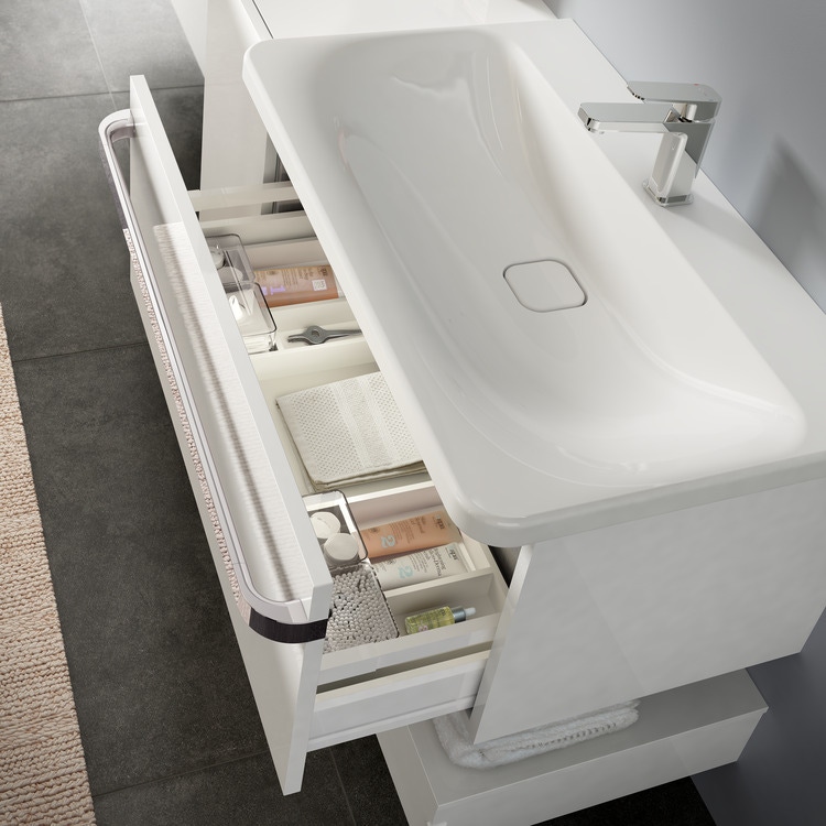 Immagine di Ideal Standard TONIC II lavabo top 80 cm monoforo, senza troppopieno, colore bianco K083901