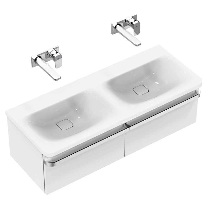 Immagine di Ideal Standard TONIC II lavabo top 120 cm con doppio bacino, senza troppopieno, colore bianco K087101
