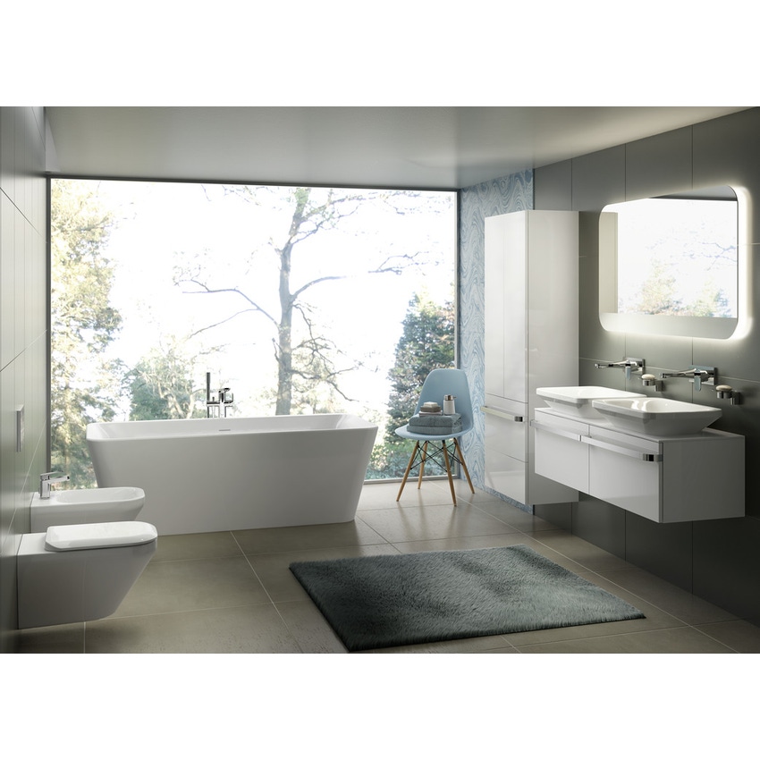 Immagine di Ideal Standard TONIC II vaso sospeso AquaBlade®, completo di sedile slim a sgancio rapido, colore bianco K316601