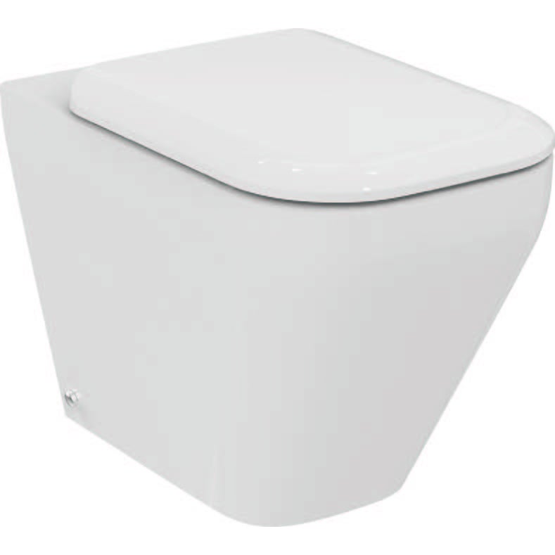 Immagine di Ideal Standard TONIC II vaso a pavimento filo parete AquaBlade®, completo di sedile slim a chiusura rallentata, colore bianco K317301