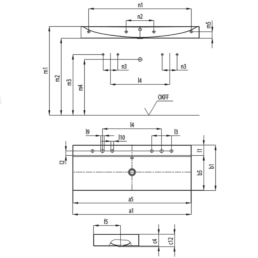 Immagine di Kaldewei SILENIO DOPPIO lavabo da parete L.120 P.46 cm, con due fori singoli, con troppopieno, colore bianco alpino 904506043001