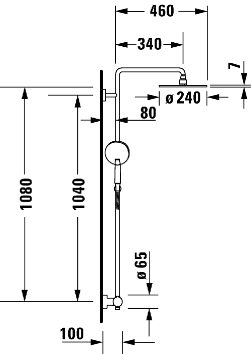 Immagine di Duravit C.1 set doccia, con miscelatore termostatico, finitura cromo C14280008010