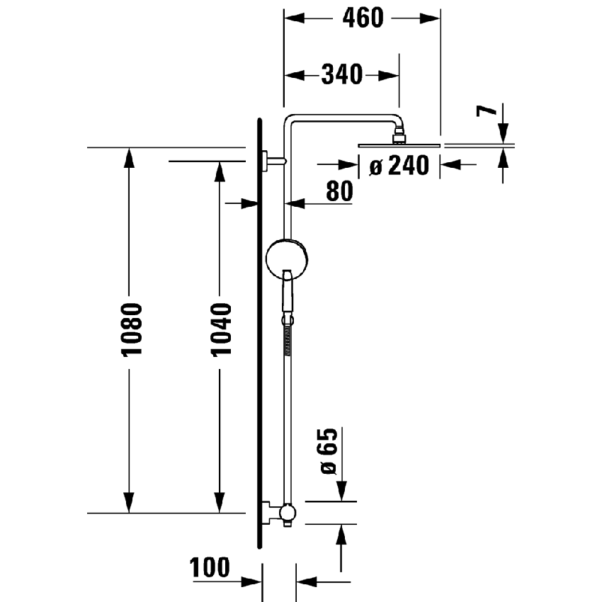 Immagine di Duravit C.1 set doccia, con miscelatore termostatico, finitura cromo C14280008010