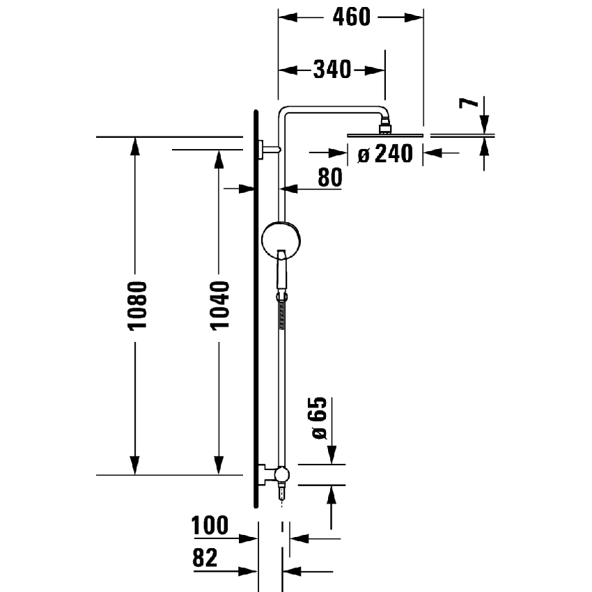 Immagine di Duravit C.1 set doccia, con miscelatore monocomando, finitura cromo C14280007010