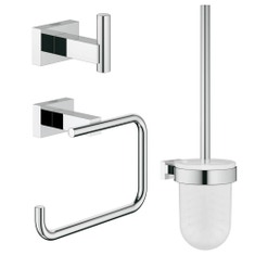 Immagine di Grohe Essentials Cube  Set accessori (3 in 1) per bagni di esercizi pubblici, finitura cromata, fissaggio nascosto 40757001