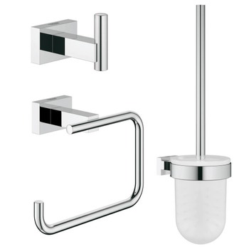 Grohe 40511001 Essentials Cube Gancio per accappatoio, finitura cromata, fissaggio  nascosto