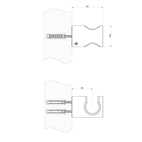 Gessi Supporto Fisso Per Doccetta Finitura Black Metal