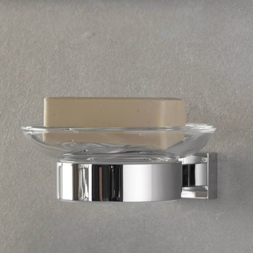 Immagine di Grohe ESSENTIALS CUBE supporto in metallo per bicchiere, portasapone o dispenser sapone, finitura cromo 40508001