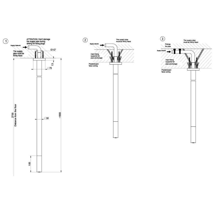 Immagine di Gessi SHOWER bocca lavabo a soffitto, finitura cromo 63399#031