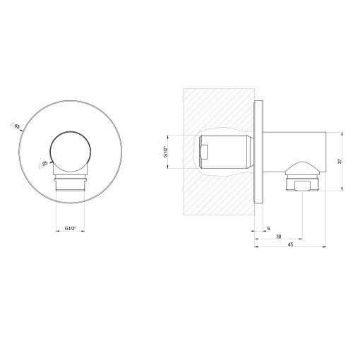 Immagine di Gessi Presa acqua, finitura cromo 63469#031