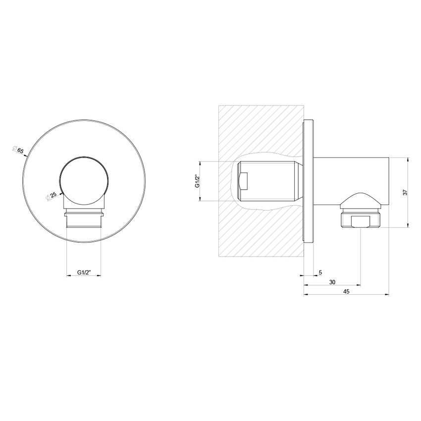 Immagine di Gessi Presa acqua, finitura cromo 63469#031