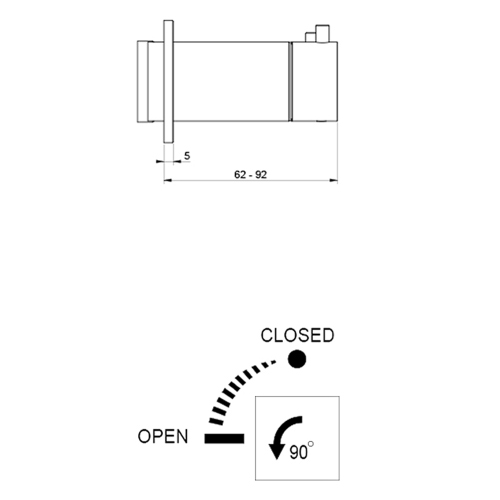Immagine di Gessi SHOWER miscelatore termostatico per doccia, a parete, 1 uscita, senza corpo incasso, finitura cromo 63331#031