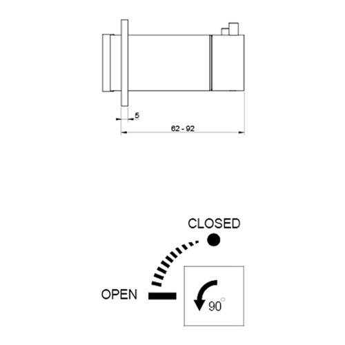 Immagine di Gessi SHOWER miscelatore termostatico per doccia, a parete, 1 uscita, senza corpo incasso, finitura cromo 63332#031