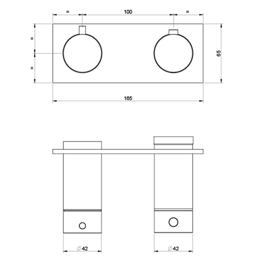 Immagine di Gessi SHOWER miscelatore termostatico per doccia, a parete, 1 uscita, senza corpo incasso, finitura cromo 63332#031