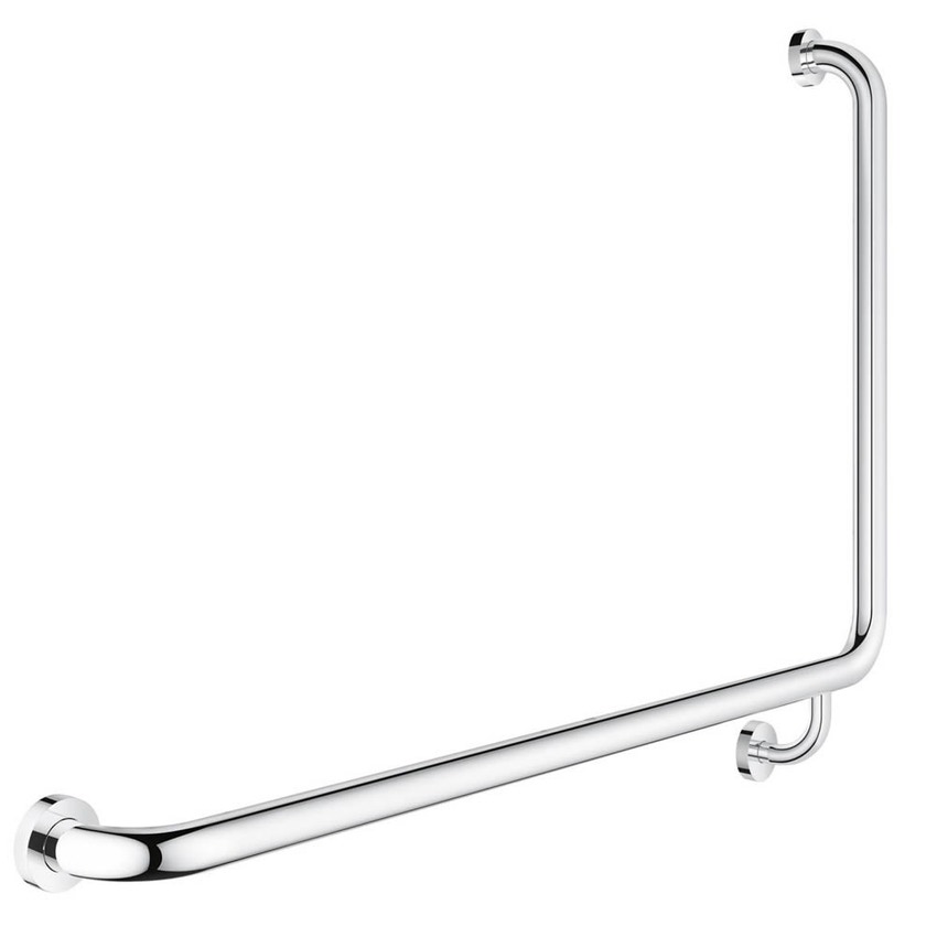 Immagine di Grohe Essentials Corrimano a L per bagni di esercizi pubblici senza barriere (940 x 600 mm), finitura cromata, fissaggio nascosto 40797001