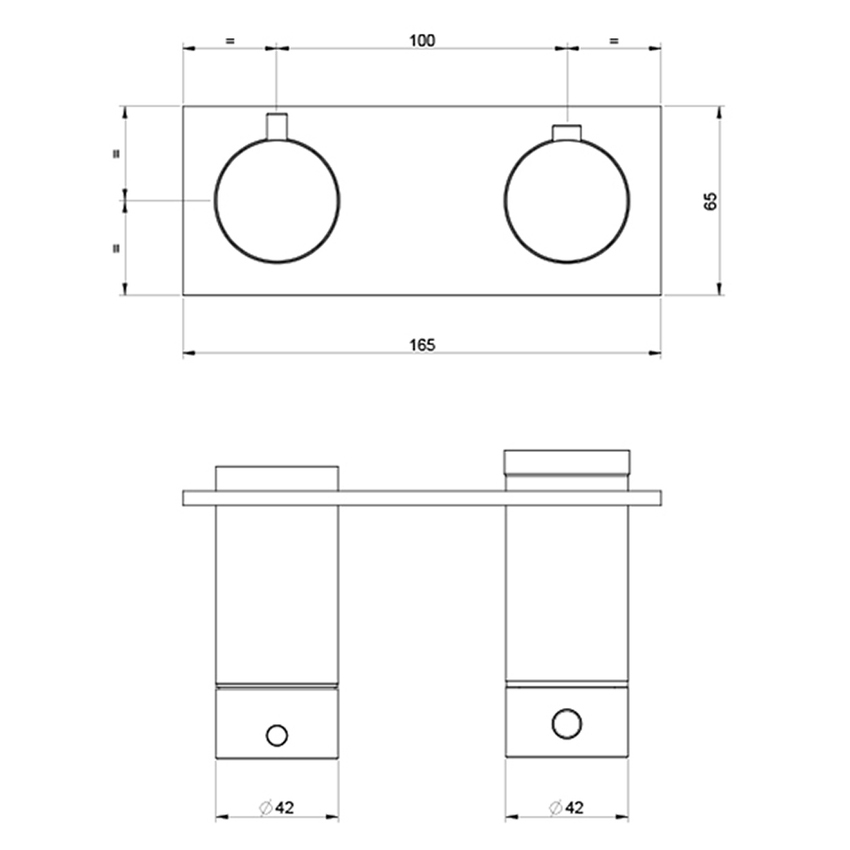 Immagine di Gessi SHOWER miscelatore termostatico per doccia, a parete, 2 uscite, senza corpo incasso, finitura cromo 63334#031