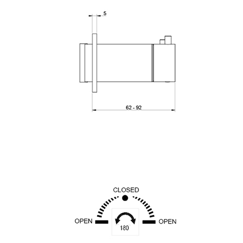 Immagine di Gessi SHOWER miscelatore termostatico per doccia, a parete, 2 uscite, senza corpo incasso, finitura cromo 63334#031
