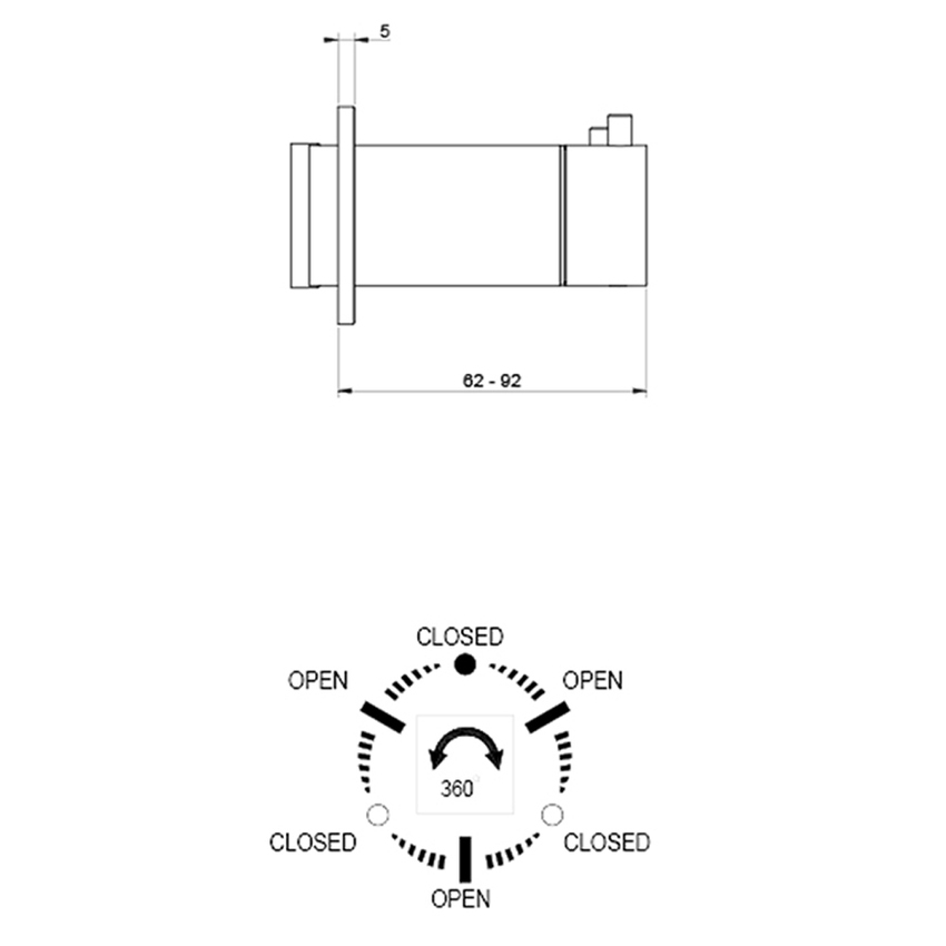 Immagine di Gessi SHOWER miscelatore termostatico per doccia, a parete, 3 uscite, senza corpo incasso, finitura finox brushed nickel 63335#149
