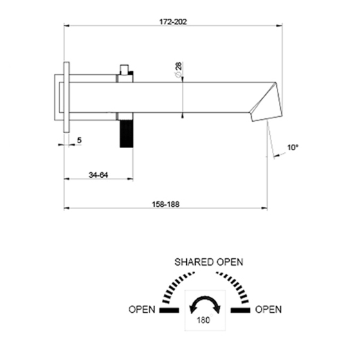 Immagine di Gessi ANELLO miscelatore per vasca, a parete, 2 uscite, finitura cromo 63341#031