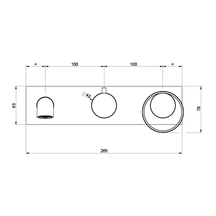Immagine di Gessi ANELLO miscelatore per vasca, a parete, 2 uscite, finitura cromo 63341#031