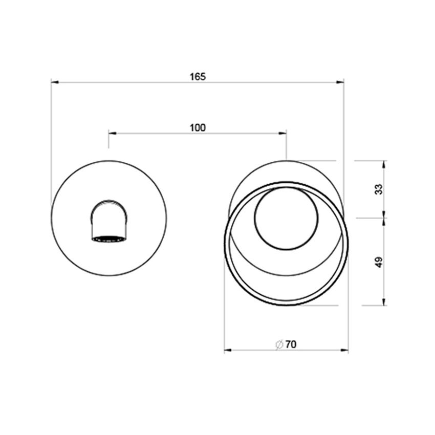 Immagine di Gessi ANELLO miscelatore lavabo a parete P.17 cm, senza scarico, finitura copper brushed PVD 63381#708