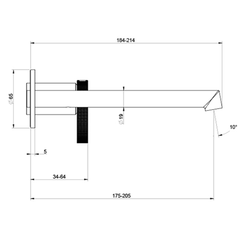 Immagine di Gessi ANELLO miscelatore lavabo a parete P.21 cm, senza scarico, finitura warm bronze brushed PVD 63383#726