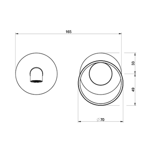 Immagine di Gessi ANELLO miscelatore lavabo a parete P.21 cm, senza scarico, finitura warm bronze brushed PVD 63383#726