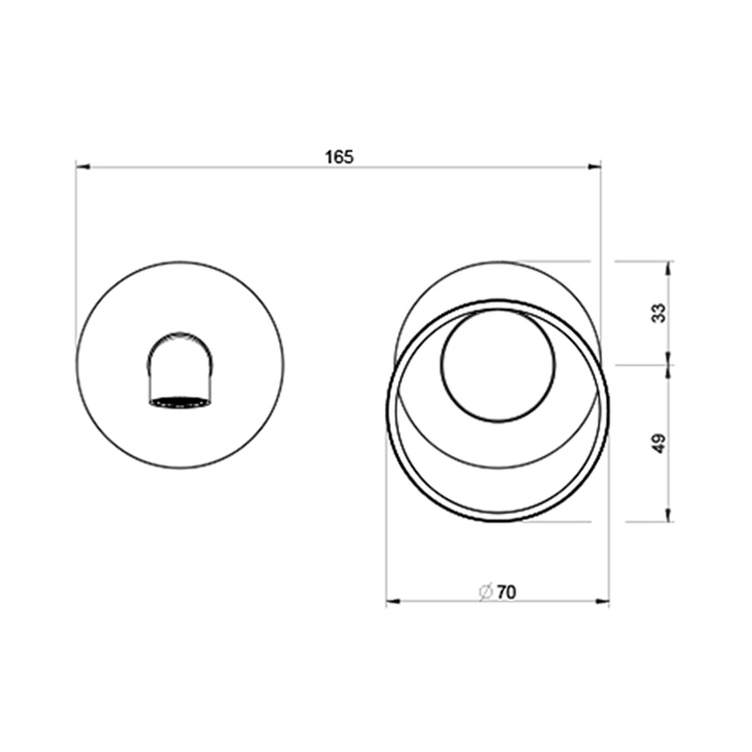 Immagine di Gessi ANELLO miscelatore lavabo a parete P.21 cm, senza scarico, finitura warm bronze brushed PVD 63383#726