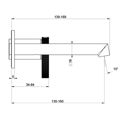 Immagine di Gessi ANELLO miscelatore lavabo a parete P.17 cm, senza scarico, finitura cromo 63388#031