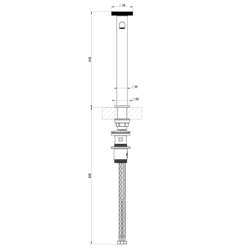 Immagine di Gessi ANELLO miscelatore lavabo H.32 cm, con scarico e flessibili di collegamento, finitura cromo 63305#031