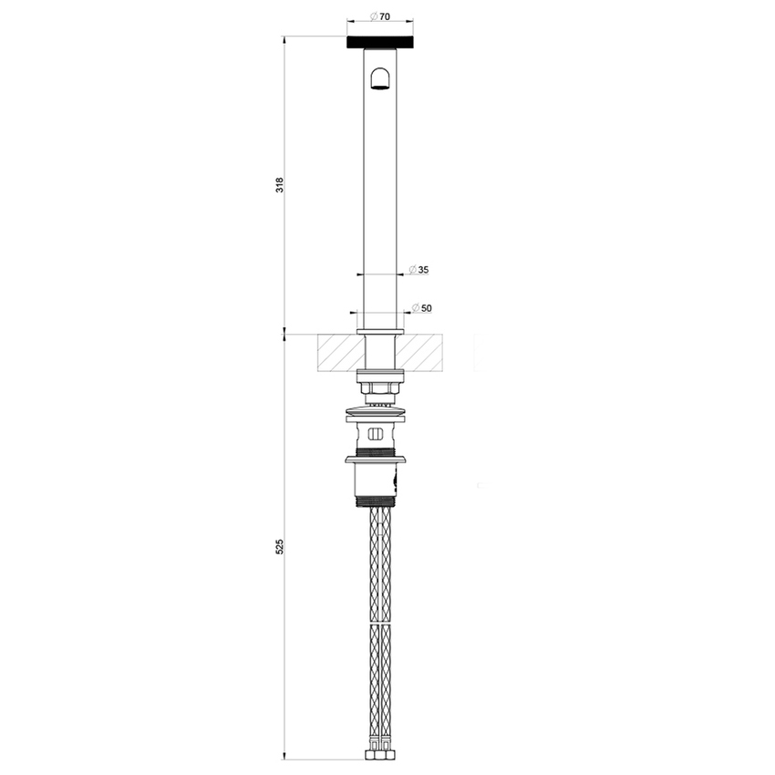 Immagine di Gessi ANELLO miscelatore lavabo H.32 cm, con scarico e flessibili di collegamento, finitura copper brushed PVD 63305#708