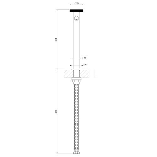 Immagine di Gessi ANELLO miscelatore lavabo H.32 cm, senza scarico e flessibili di collegamento, finitura copper brushed PVD 63306#708