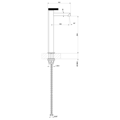 Immagine di Gessi ANELLO miscelatore lavabo H.32 cm, senza scarico e con flessibili di collegamento, finitura cromo 63304#031
