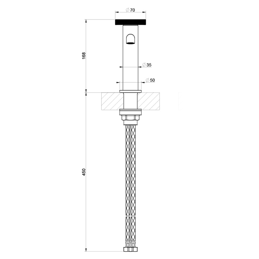 Immagine di Gessi ANELLO miscelatore lavabo H.16 cm senza scarico, con flessibili di collegamento, finitura copper brushed PVD 63302#708