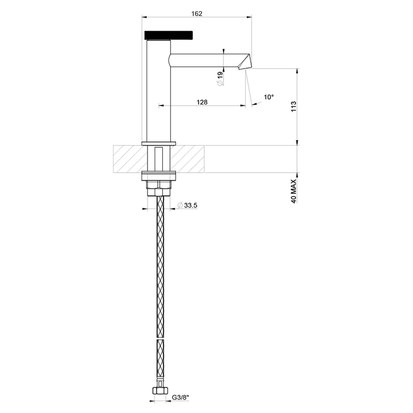 Immagine di Gessi ANELLO miscelatore lavabo H.16 cm senza scarico, con flessibili di collegamento, finitura copper brushed PVD 63302#708