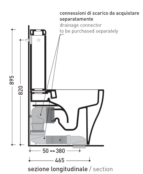 Immagine di Flaminia APP PLUS vaso monoblocco, con sistema goclean®, senza sedile, per ristrutturazioni, colore bianco finitura lucido AP116RG