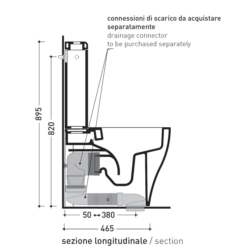Immagine di Flaminia APP cassetta per vaso monoblocco, colore cenere finitura opaco AP39CEN