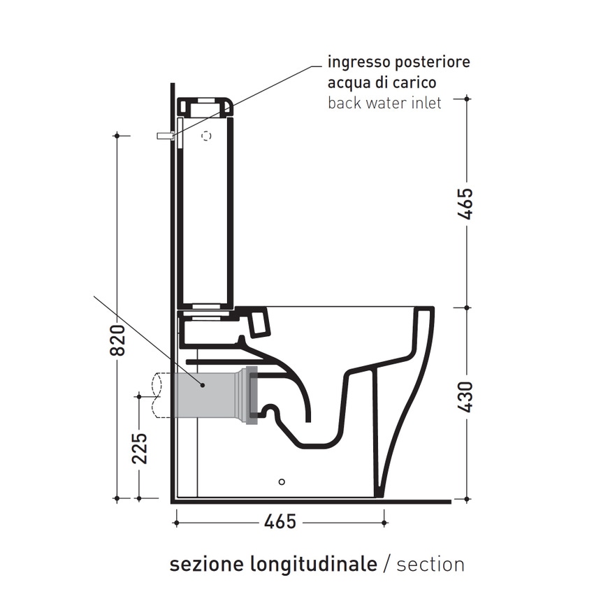 Immagine di Flaminia APP cassetta per vaso monoblocco, colore cenere finitura opaco AP39CEN