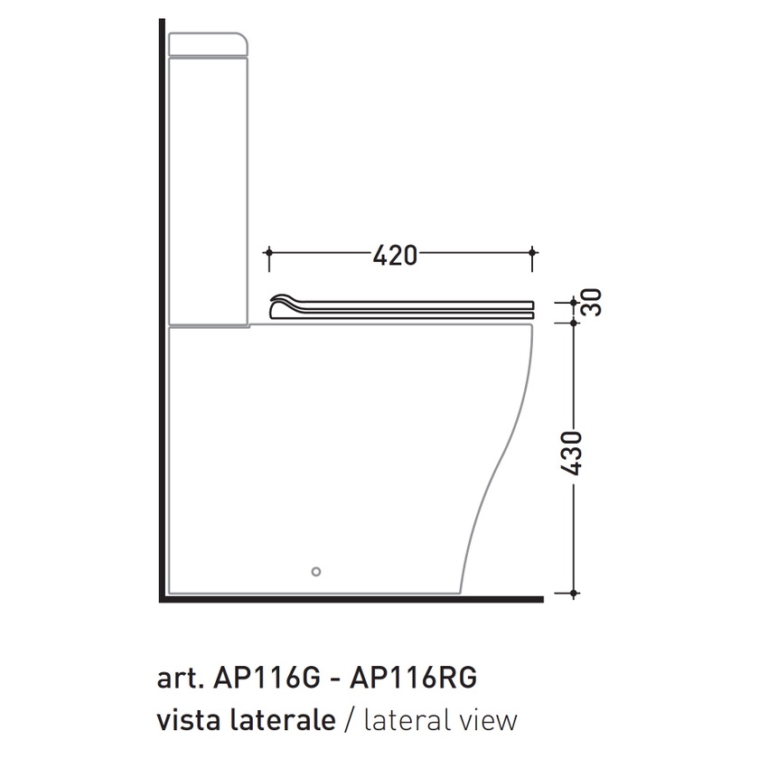Immagine di Flaminia APP coprivaso slim short in termoindurente, con discesa rallentata, e cerniere a sgancio rapido, colore bianco finitura lucido APCW07