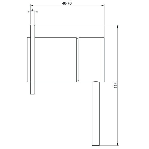 Immagine di Gessi 316 FLESSA comando remoto a parete per lavabo/doccia, 1 uscita, finitura brushed brass PVD 54019#727