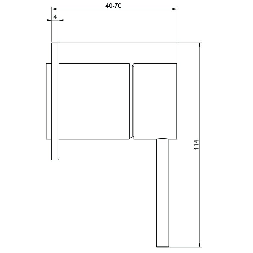 Immagine di Gessi 316 FLESSA comando remoto a parete per lavabo/doccia, 1 uscita, finitura brushed brass PVD 54019#727