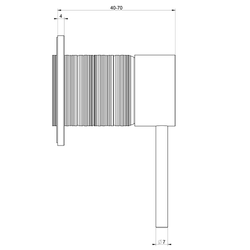 Immagine di Gessi 316 TRAME comando remoto lavabo/doccia a parete, 1 via, finitura copper brushed PVD 54319#708