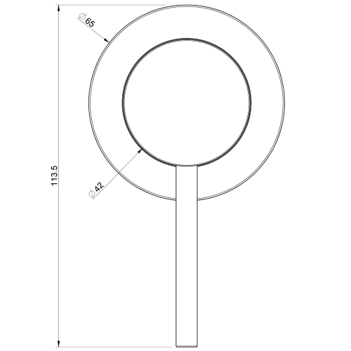 Immagine di Gessi 316 TRAME comando remoto lavabo/doccia a parete, 1 via, finitura copper brushed PVD 54319#708