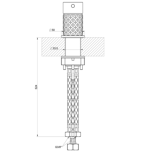 Immagine di Gessi 316 INTRECCIO comando remoto, finitura steel brushed 54105#239