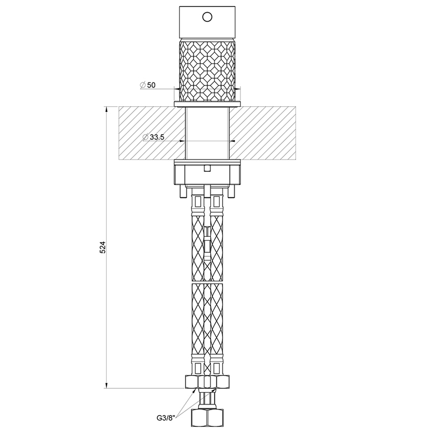 Immagine di Gessi 316 INTRECCIO comando remoto, finitura Copper Brushed PVD 54105#708