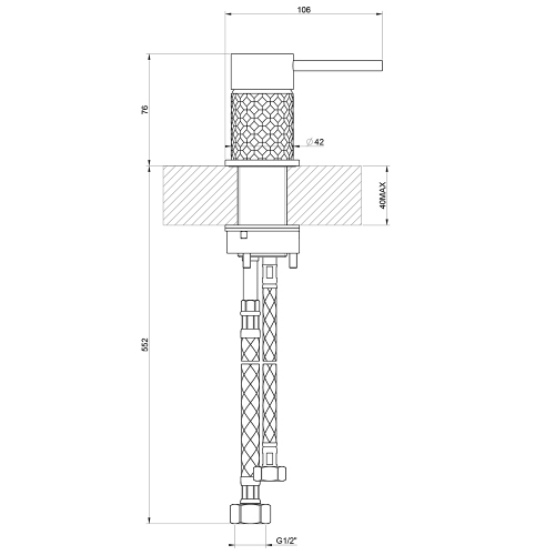 Immagine di Gessi 316 INTRECCIO comando remoto, finitura Copper Brushed PVD 54105#708