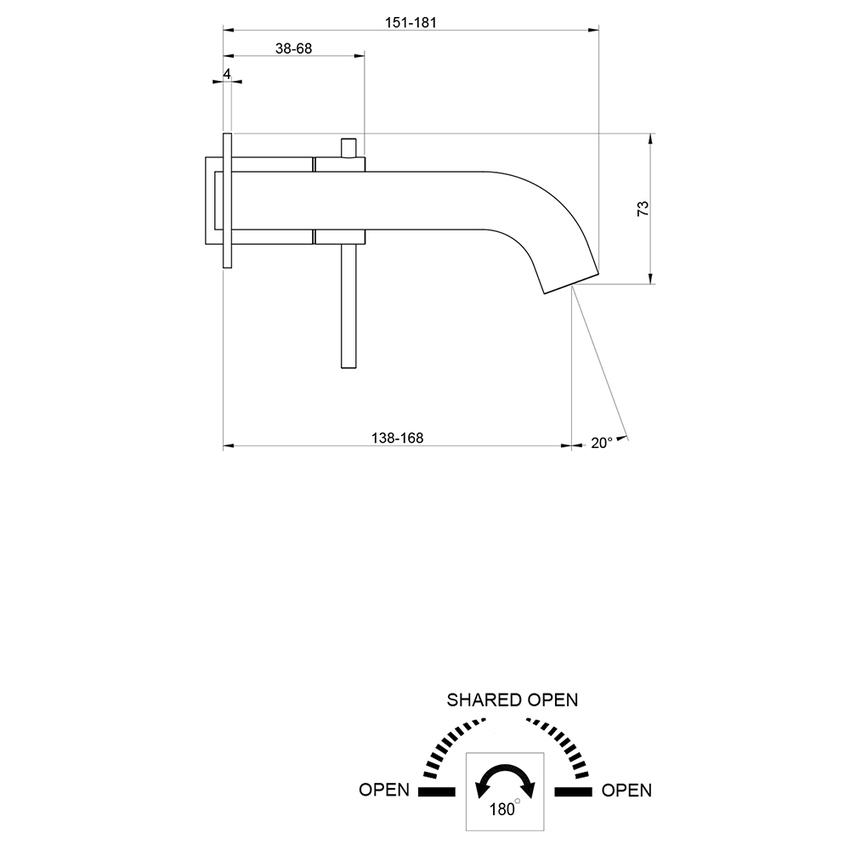 Immagine di Gessi 316 BATH miscelatore vasca a parete, 2 uscite, finitura steel brushed  54136#239