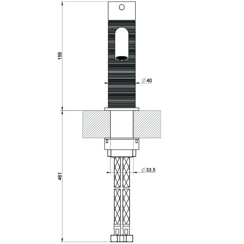 Immagine di Gessi 316 TRAME miscelatore lavabo, senza scarico, con flessibili di collegamento, finitura warm bronze brushed PVD 54302#726