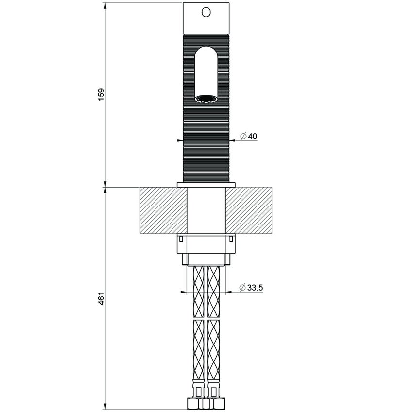 Immagine di Gessi 316 TRAME miscelatore lavabo, senza scarico, con flessibili di collegamento, finitura warm bronze brushed PVD 54302#726